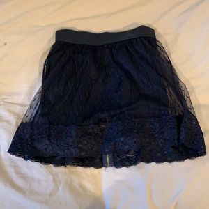 Black double layered skirt with mesh on top